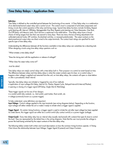 Time Delay Relays – Application Data