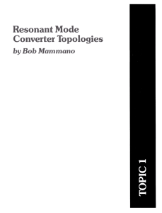 Resonant Mode Converter Topologies