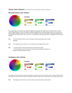 Monochromatic color scheme Analogous color scheme