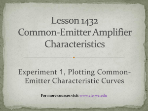 Lesson 1432 Common-Emitter Amplifier Characteristics