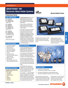 QUICKTRONIC® MH Electronic Metal Halide Systems