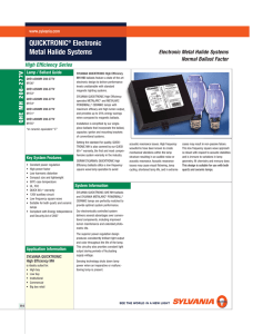 QUICKTRONIC® Electronic Metal Halide Systems