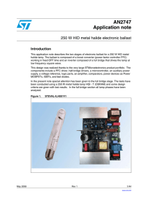 250 W HID metal halide electronic ballast