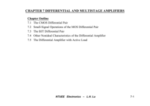 CHAPTER 7 DIFFERENTIAL AND MULTISTAGE AMPLIFIERS