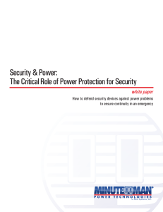 The Critical Role of Power Protection for Security