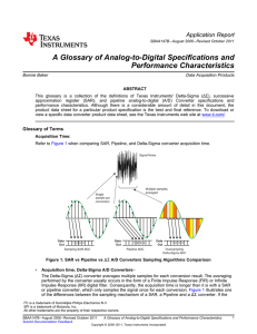 A Glossary of Analog-to-Digital Specifications