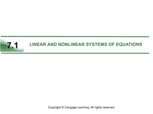 7.1 linear and nonlinear systems of equations
