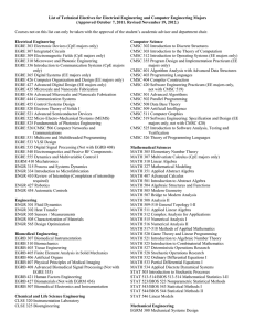 List of Technical Electives for Electrical Engineering