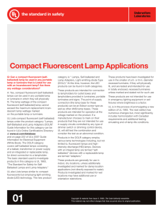Compact Fluorescent Lamp Applications