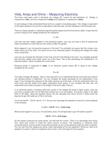 Volts, Amps and Ohms – Measuring Electricity