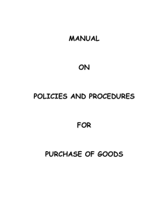 manual on policies and procedures for purchase of goods
