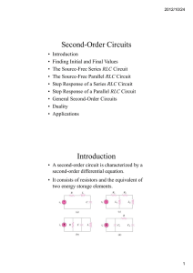 Second-Order Circuits Introduction