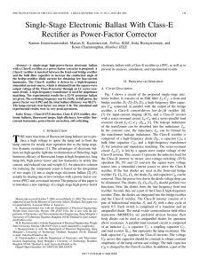 Single-Stage Electronic Ballast With Class