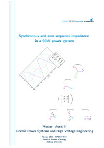 Synchronous and zero sequence impedance in a 60kV power system