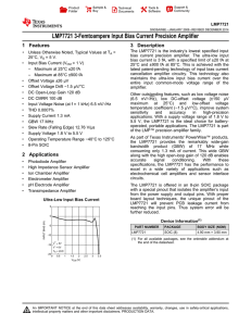 LMP7721 3 Femtoampere Input Bias Current Precision Amplifier