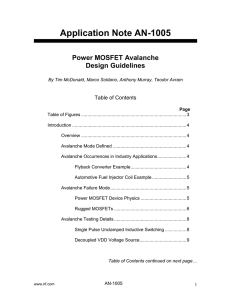 Application Note AN-1005 Power MOSFET Avalanche Design