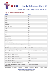 Handy Reference Card #1 - OS X Keyboard Shortcuts