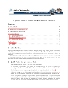 Agilent 33220A Function Generator Tutorial