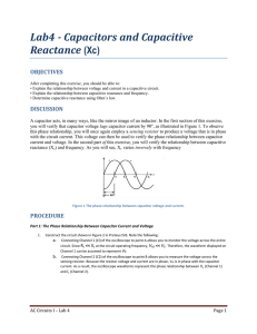 Lab4 - Capacitors and Capacitive Reactance (Xc)