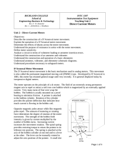 Unit 2 – Direct Current Meters