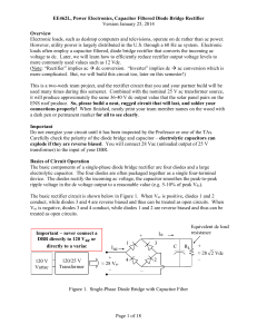 EE462L, Power Electronics, Capacitor Filtered Diode Bridge Rectifier