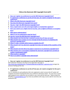 FAQ on the Electronic IEEE Copyright Form (eCF)