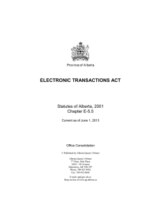 Electronic Transactions Act (Alberta)