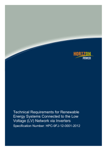 Technical Requirements for Renewable Energy Systems Connected