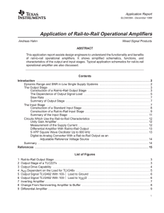 Use of Rail-to-Rail Operational Amplifiers