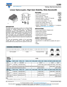 IL300 Linear Optocoupler, High Gain Stability, Wide