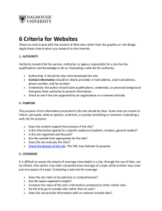 6 Criteria for Websites