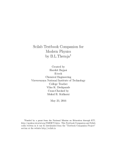 Scilab Textbook Companion for Modern Physics by B.L.Theraja