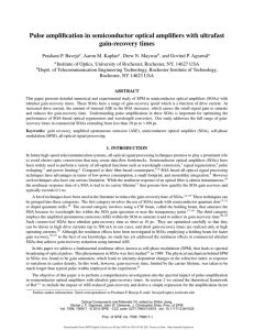 Pulse amplification in semiconductor optical amplifiers with ultrafast