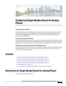 Configuring Single Number Reach for Analog Phones