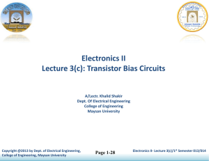 Electronics II Lecture 3(c): Transistor Bias Circuits