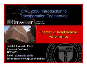 CIVL 2030: Introduction to Transportation Engineering CIVL 2030