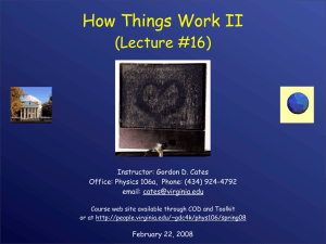 Lecture 16. - University of Virginia