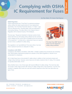 Complying with OSHA IC Requirement for Fuses