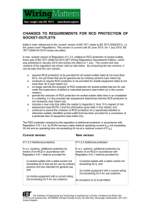 changes to requirements for rcd protection of socket