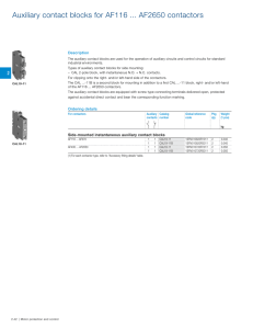 Auxiliary contact blocks for AF116 AF2650 contactors
