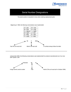 Serial Number Designations