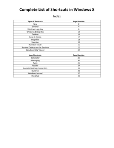 Complete List of Shortcuts in Windows 8