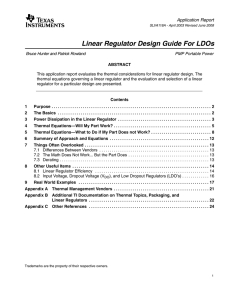 Linear Regulator Design Guide For LDOs