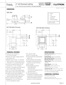 Finire 4" Recessed Non-IC LED Square Wall Wash Spec Sheet (367