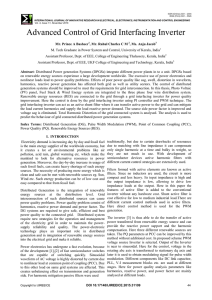 Advanced Control of Grid Interfacing Inverter