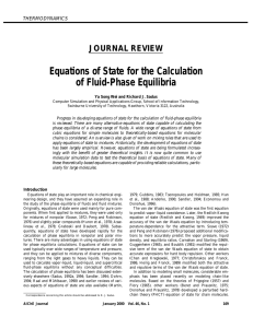 Equations of state for the calculation of fluid