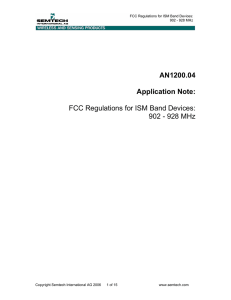 FCC Regulations for ISM Band Devices