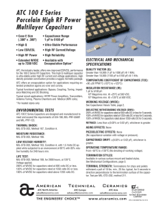 ATC 100 E Series Porcelain High RF Power Multilayer Capacitors