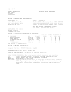 Page 1 of 6 Product Description: MATERIAL SAFETY DATA SHEET