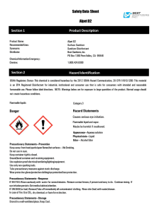 Section 1 Product Description Safety Data Sheet Alpet D2 Danger